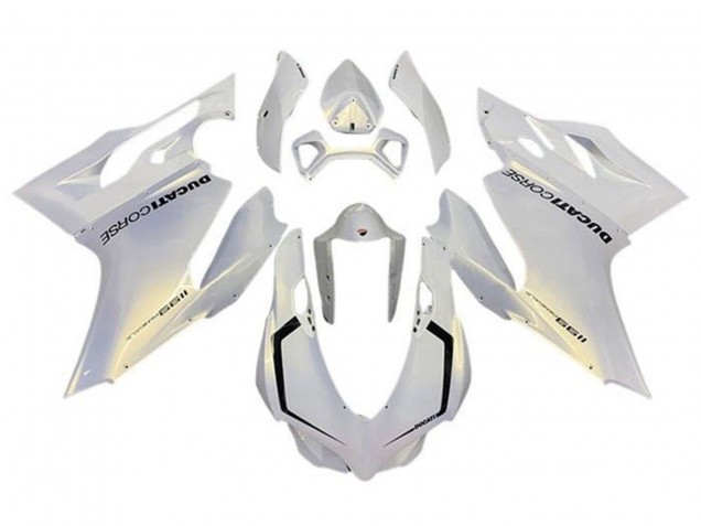 2011-2014 Pearl White Corse Ducati Panigale 1199 Motorcycle Fairings