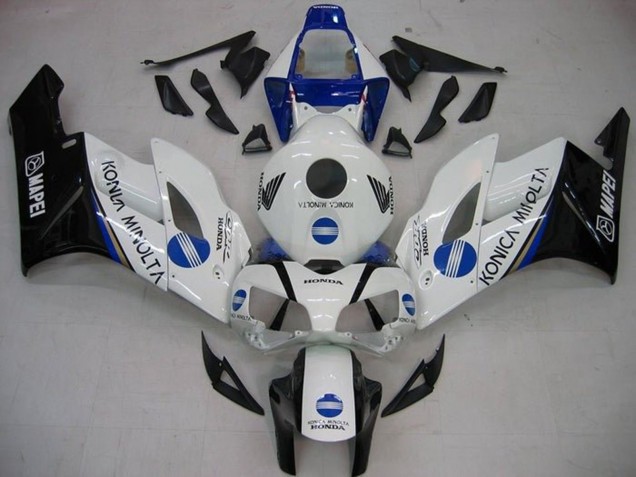 2004-2005 White Blue Glossy Black Konica Minolta Honda CBR1000RR Motorcycle Fairings