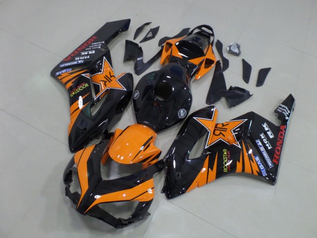 2004-2005 Orange Glossy Black Rockstar Honda CBR1000RR Motorcycle Fairings
