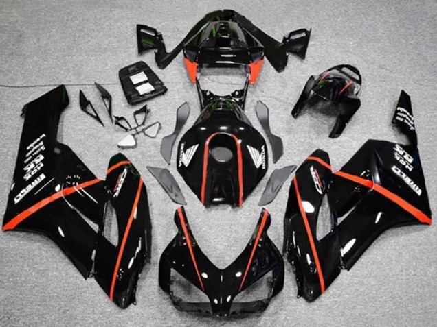 2004-2005 Glossy Black Red Stripe Honda CBR1000RR Motorcycle Fairings