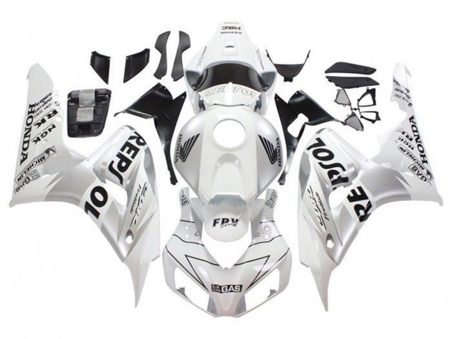 2006-2007 White Silver Black Repsol Honda CBR1000RR Motorcycle Fairings