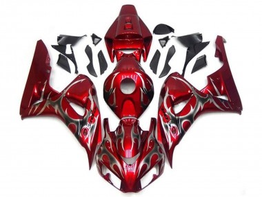 2006-2007 Red Silver Tribal Honda CBR1000RR Motorcycle Fairings