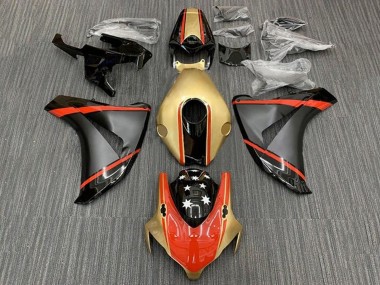 2008-2011 Gold Red Matte Black Star Honda CBR1000RR Motorcycle Fairings