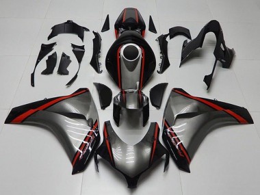 2008-2011 Grey Red Glossy Black Stripe Honda CBR1000RR Motorcycle Fairings