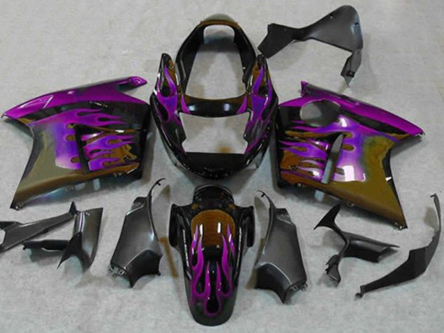 1996-2007 Glossy Black Purple Flame Honda CBR1100XX Blackbird Motorcycle Fairings