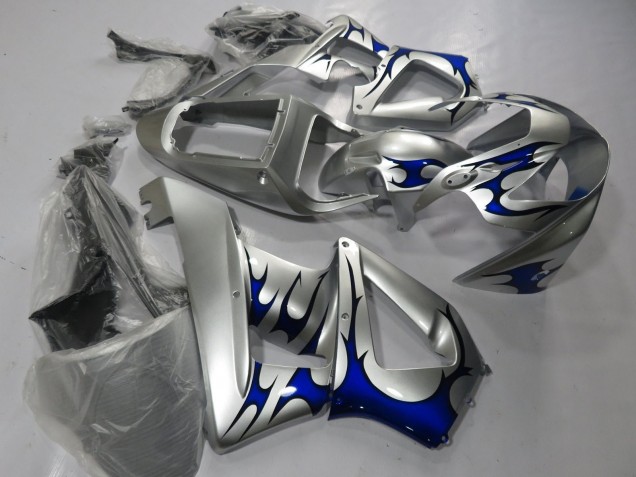 2000-2001 Silver Blue Tribal Honda CBR900RR 929 Motorcycle Fairings