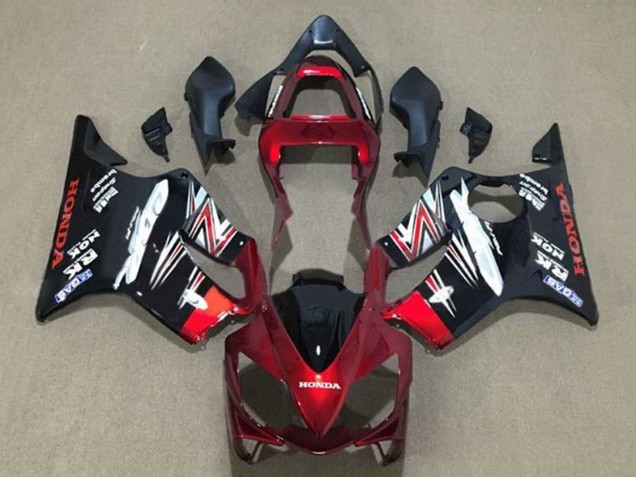 2001-2003 Candy Red Glossy Black Honda CBR600 F4i Motorcycle Fairings