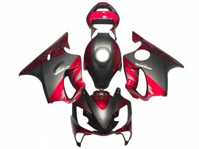 2001-2003 Red Matte Black Honda CBR600 F4i Motorcycle Fairings
