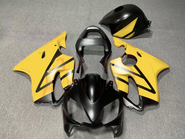 2001-2003 Yellow Matte Black Honda CBR600 F4i Motorcycle Fairings