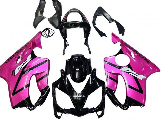 2001-2003 Pink Glossy Black Stripe Honda CBR600 F4i Motorcycle Fairing