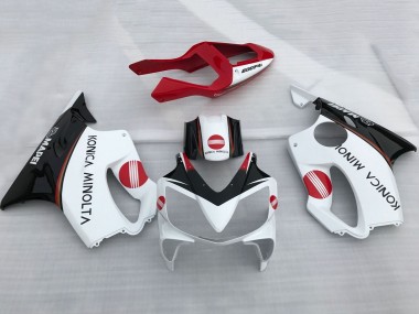2001-2003 White Red Glossy Black Konica Minolta Honda CBR600 F4i Motorcycle Fairings