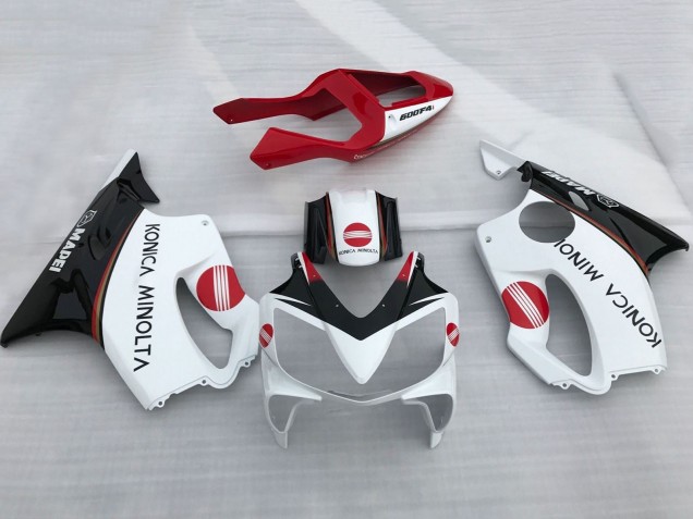 2001-2003 White Red Glossy Black Konica Minolta Honda CBR600 F4i Motorcycle Fairings