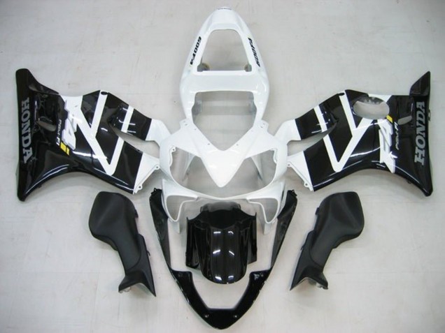 2001-2003 White Glossy Black Honda CBR600 F4i Motorcycle Fairings