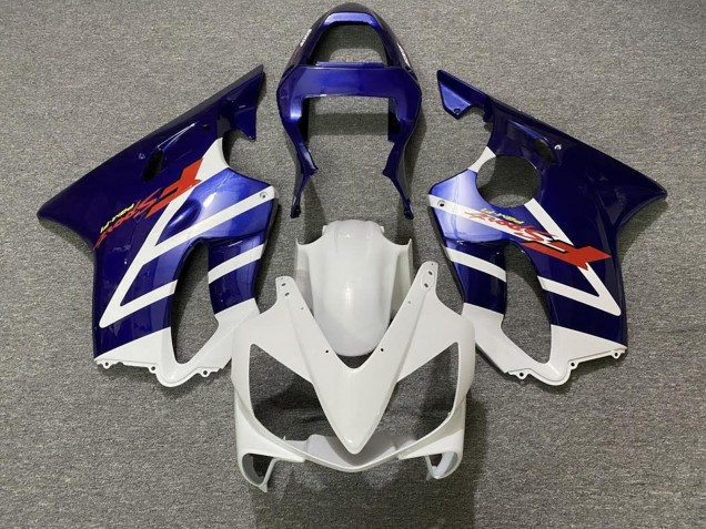 2001-2003 White Blue Stripe Honda CBR600 F4i Motorcycle Fairings