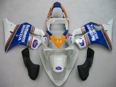 2001-2003 Yellow White Blue Rothmans Honda CBR600 F4i Motorcycle Fairings