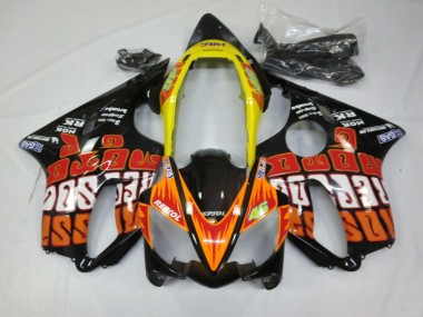 2004-2007 Yellow Orange Glossy Black Rossi Honda CBR600 F4i Motorcycle Fairings
