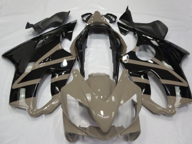 2004-2007 Taupe Brown Glossy Black Honda CBR600 F4i Motorcycle Fairings