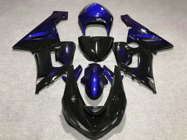 2005-2006 Blue Glossy Black Kawasaki ZX6R Motorcycle Fairing