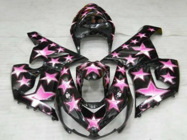 2005-2006 Black Pink Star Kawasaki ZX6R Motorcycle Fairings