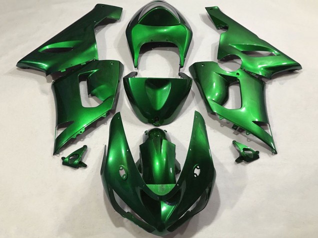 2005-2006 Candy Green Kawasaki ZX6R Motorcycle Fairings