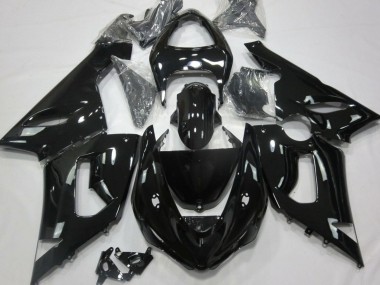 2005-2006 Glossy Black Kawasaki ZX6R Motorcycle Fairings