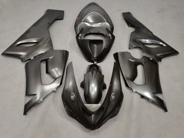 2005-2006 Liquid Silver Kawasaki ZX6R Motorcycle Fairings