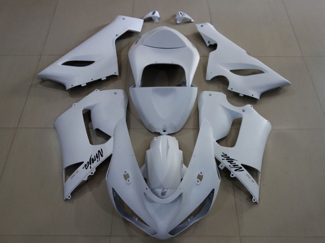 2005-2006 Matte White Kawasaki ZX6R Motorcycle Fairings
