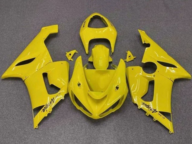 2005-2006 Yellow Kawasaki ZX6R Motorcycle Fairings