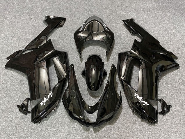 2007-2008 Black Kawasaki ZX6R Motorcycle Fairings