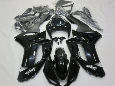 2007-2008 Gossy Black Matte Black White Decals Kawasaki ZX6R Motorcycle Fairings
