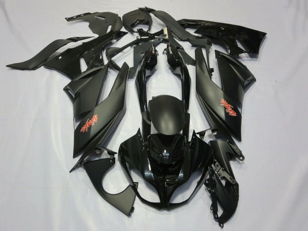 2007-2008 Matte Black Black Red Kawasaki ZX6R Motorcycle Fairings