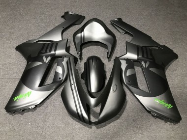 2007-2008 Matte Silver Matte Black Skull Kawasaki ZX6R Motorcycle Fairings