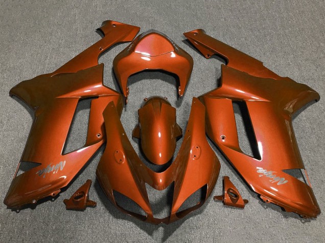 2007-2008 Orange Kawasaki ZX6R Motorcycle Fairings