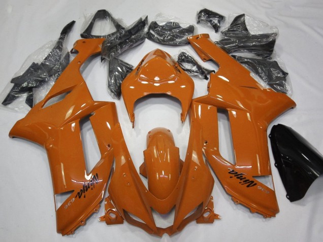 2007-2008 Orange Black Kawasaki ZX6R Motorcycle Fairing