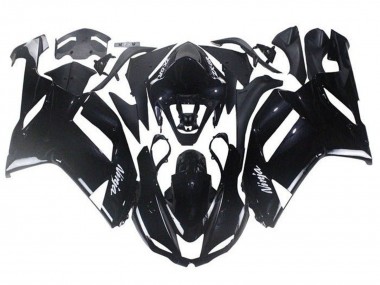 2007-2008 Glossy Black Kawasaki ZX6R Abs Motorcycle Fairings