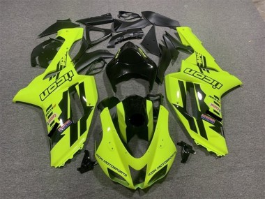 2007-2008 Neon Yellow Black Icon Kawasaki ZX6R Motorcycle Fairings