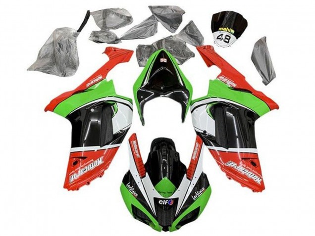 2007-2008 Red Green Black White Kawasaki ZX6R Motorcycle Fairings