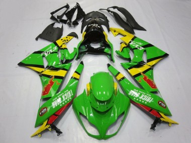 2009-2012 Green Yellow Red Black Trick Star Red Bull Kawasaki ZX6R Motorcycle Fairings
