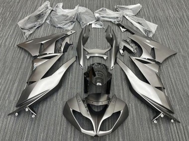 2009-2012 Matte Silver Black Kawasaki ZX6R Motorcycle Fairings