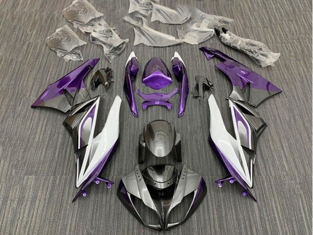2009-2012 Purple White Silver Black Kawasaki ZX6R Motorcycle Fairings