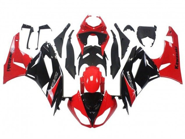 2009-2012 Red Glossy Black Kawasaki ZX6R Motorcycle Fairing