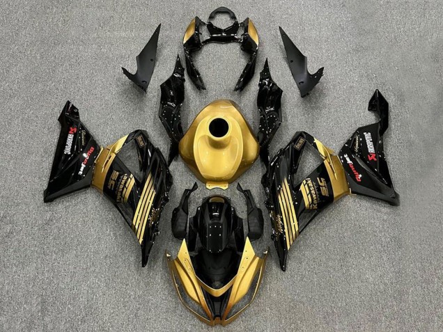 2013-2018 Gold Glossy Black Kawasaki ZX6R Motorcycle Fairings