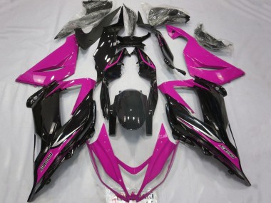 2013-2018 Pink Glossy Black Kawasaki ZX6R Motorcycle Fairings