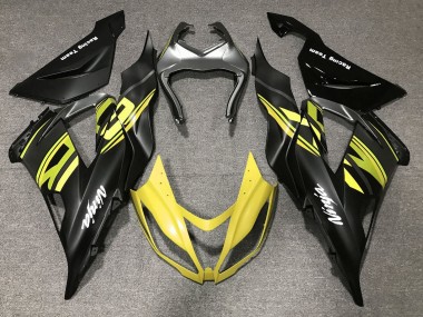 2013-2018 Matte Black Yellow Kawasaki ZX6R Motorcycle Fairings