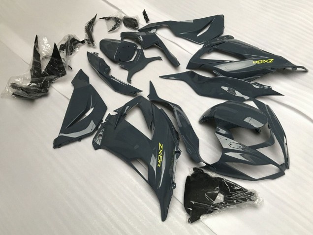 2013-2018 Dark Grey Yellow Kawasaki ZX6R Motorcycle Fairings