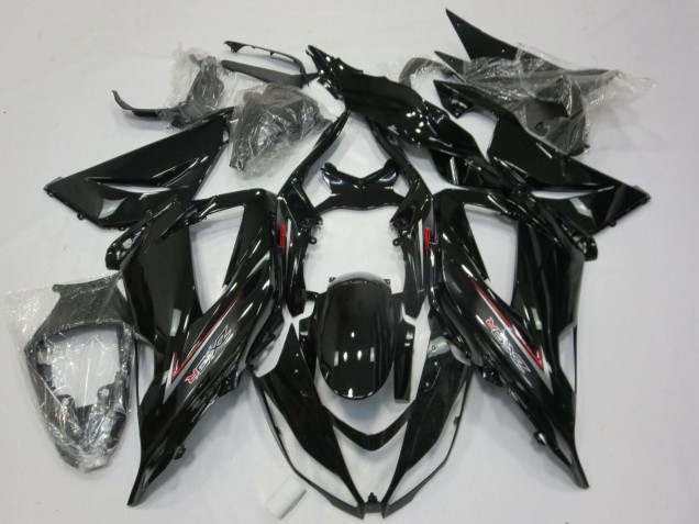 2013-2018 Glossy Black Silver Red Kawasaki ZX6R Motorcycle Fairings