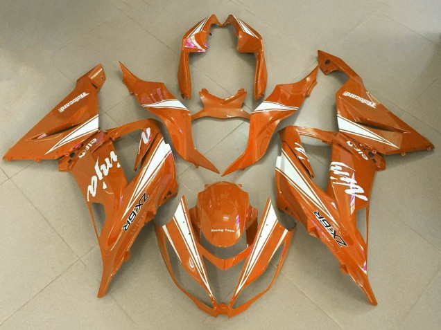 2013-2018 Orange White Kawasaki ZX6R Motorcycle Fairings
