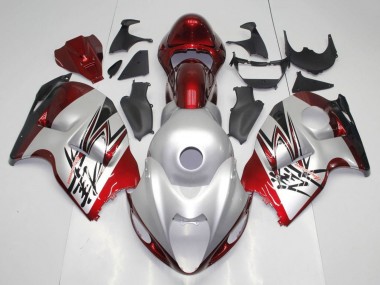 1996-2007 Silver Candy Red Black Suzuki GSXR 1300 Hayabusa Motorcycle Fairings