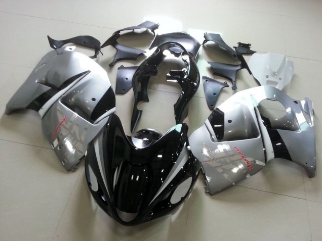 1996-2007 Glossy Black Silver Chrome Suzuki GSXR1000 Motorcycle Fairings