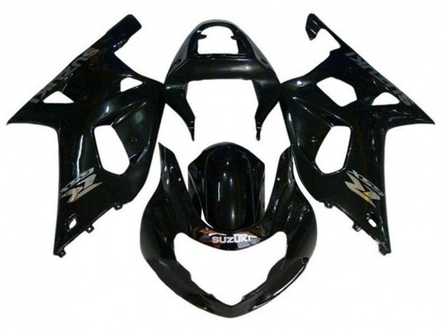 2000-2002 Glossy Black Chrome Suzuki GSXR1000 Motorcycle Fairings